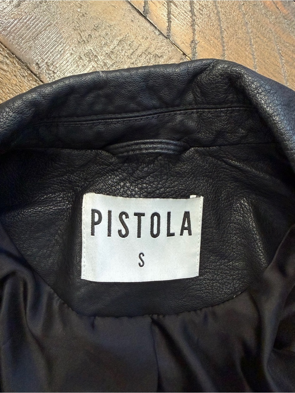 pistola Black Belted Moto Faux Leather Jacket - Picture 10 of 10